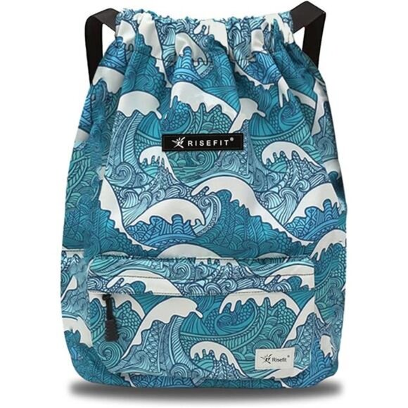 Waterproof Drawstring Bag, Gym Bag Sackpack Sports Beach Backpack for Men Women - Picture 1 of 8